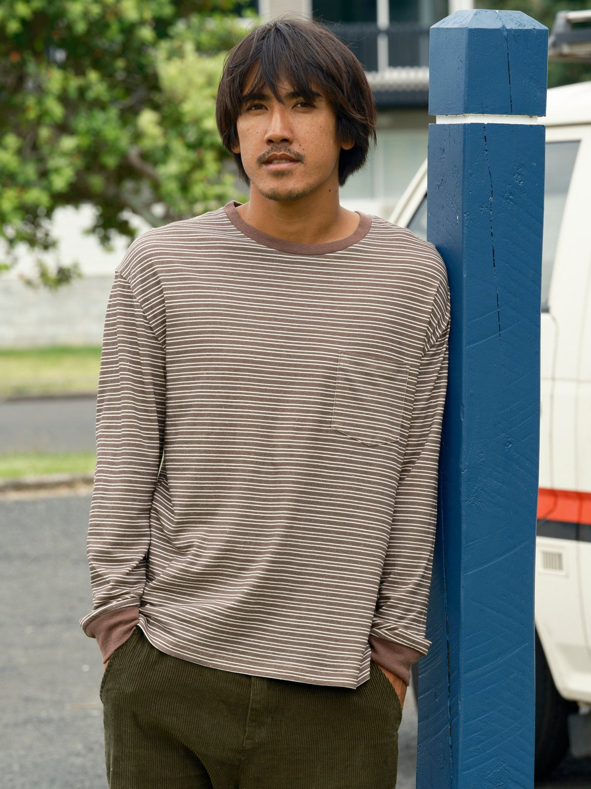 Hemp Striped Long Sleeve - S - Mollusk Surf Shop