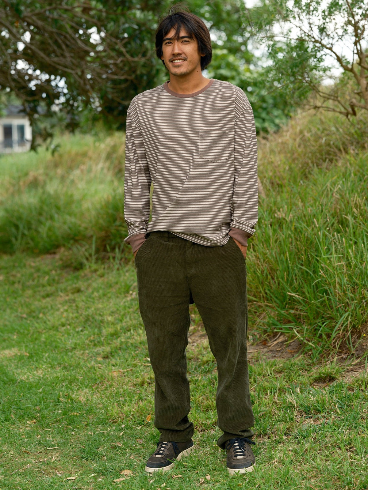 Hemp Striped Long Sleeve - S - Mollusk Surf Shop