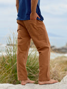 Image of the back of Canvas Work Pants in Almond