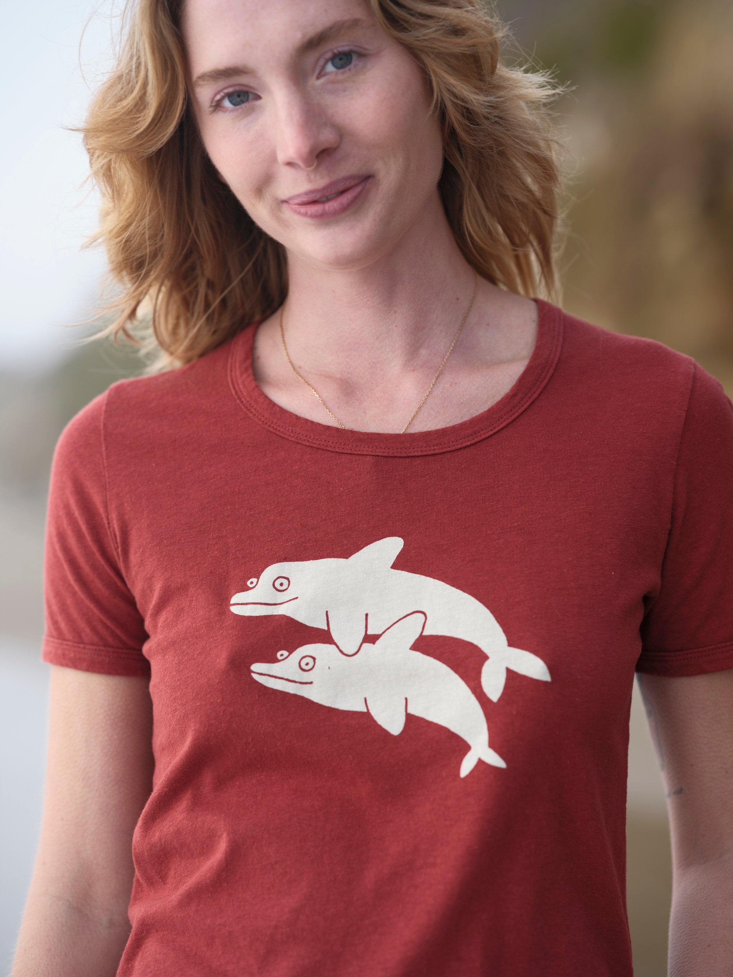 Dolphins Ringer Tee - XS - Mollusk Surf Shop - description