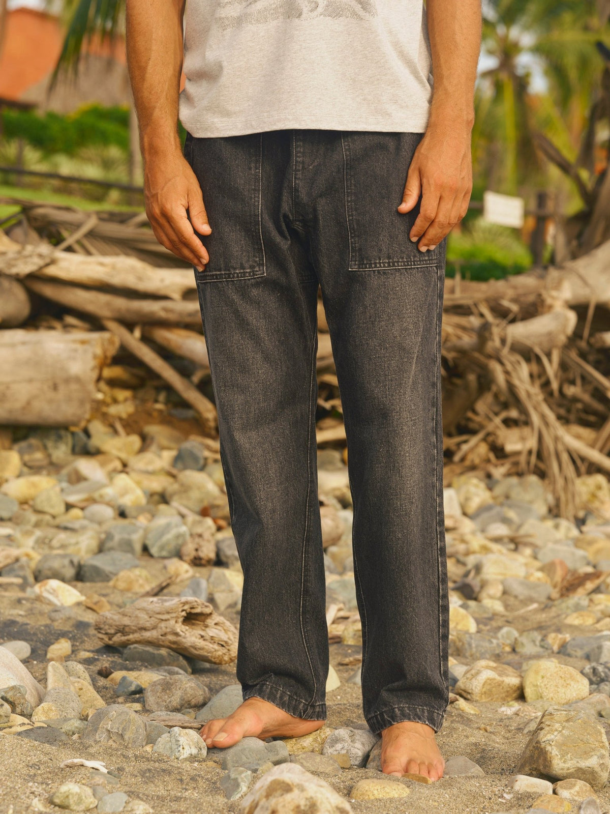 Drawstring Salvador Pants - Black Denim - Mollusk Surf Shop