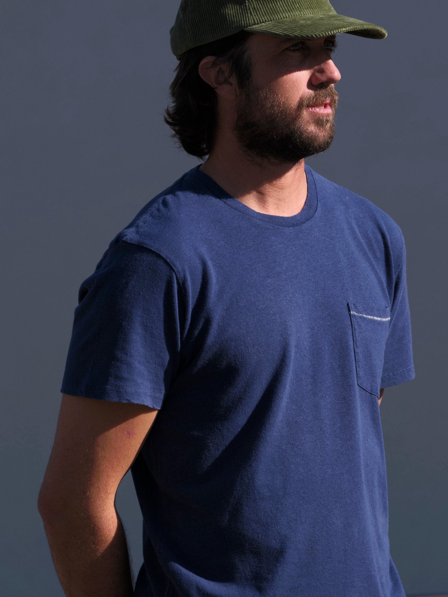 Hemp Pocket Tee - Denim Blue - Mollusk Surf Shop
