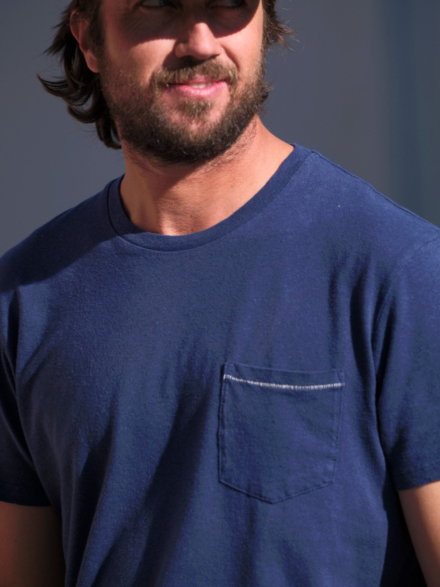 Hemp Pocket Tee - Denim Blue - Mollusk Surf Shop