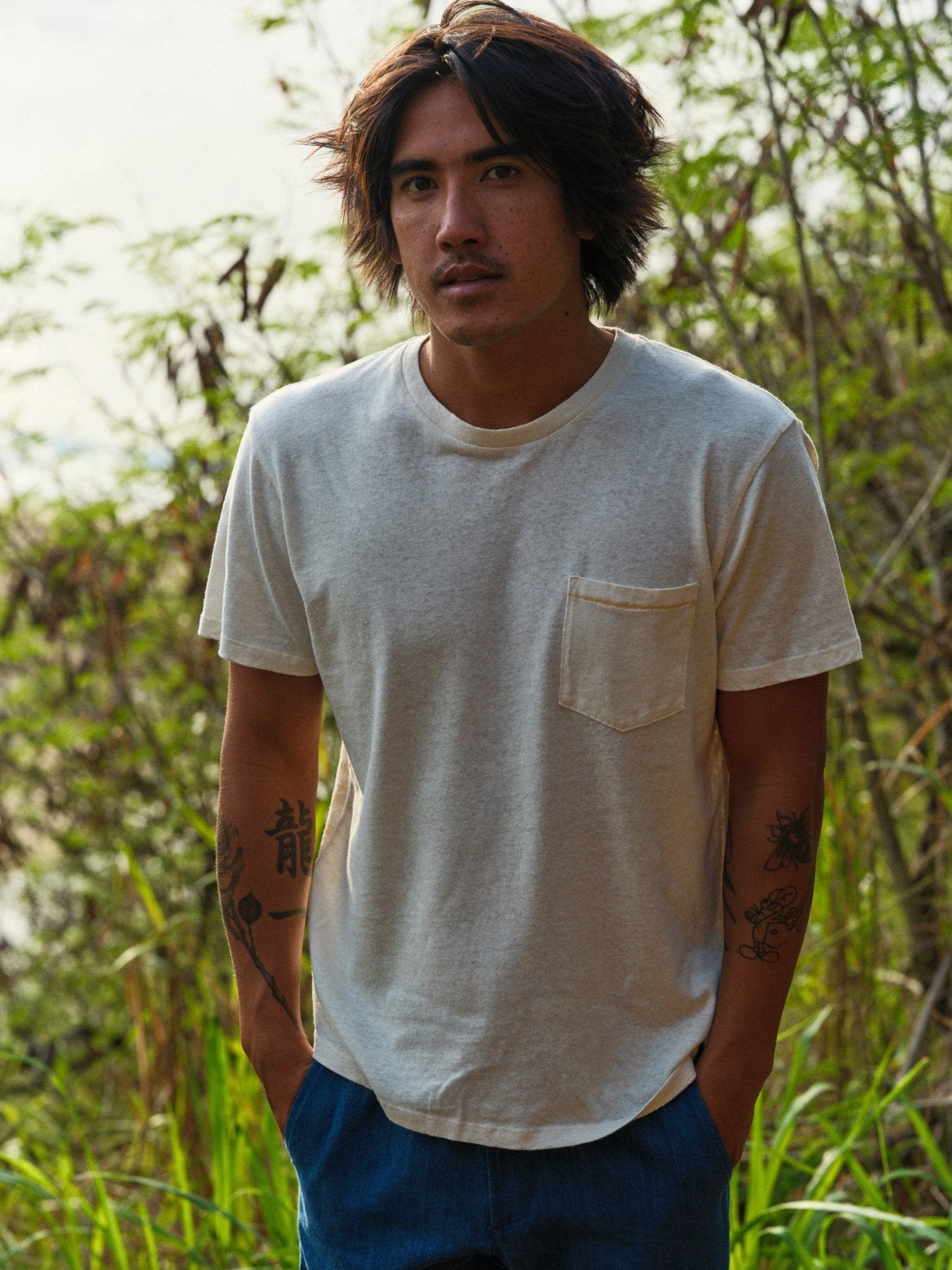Hemp Pocket Tee - Denim Blue - Mollusk Surf Shop