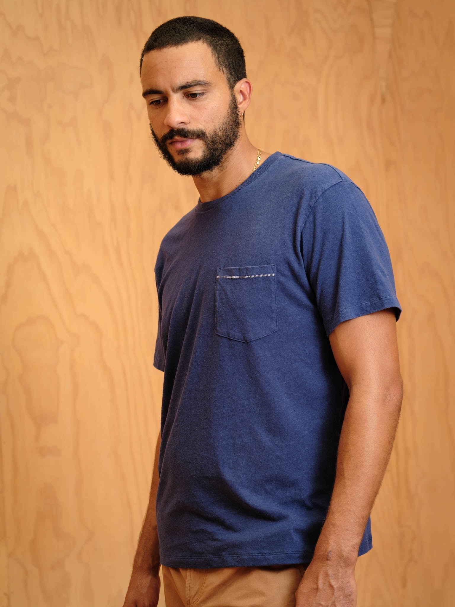 Hemp Pocket Tee - Denim Blue - Mollusk Surf Shop