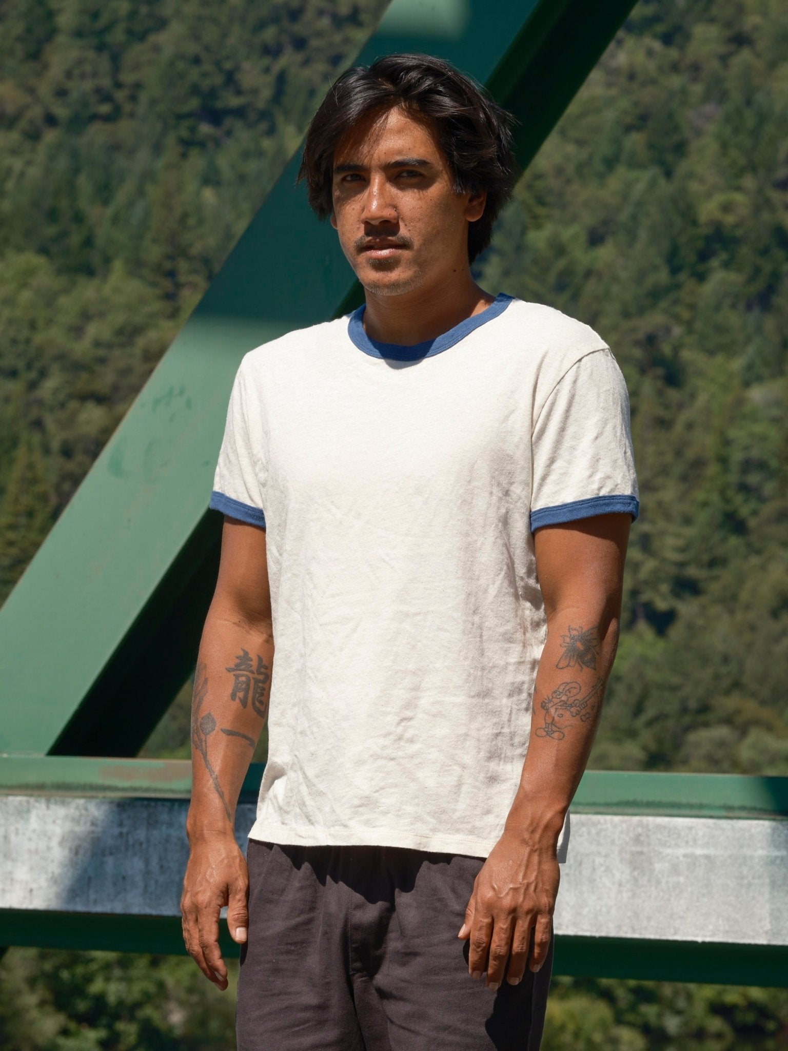 Hemp Ringer Tee - Navy - Mollusk Surf Shop