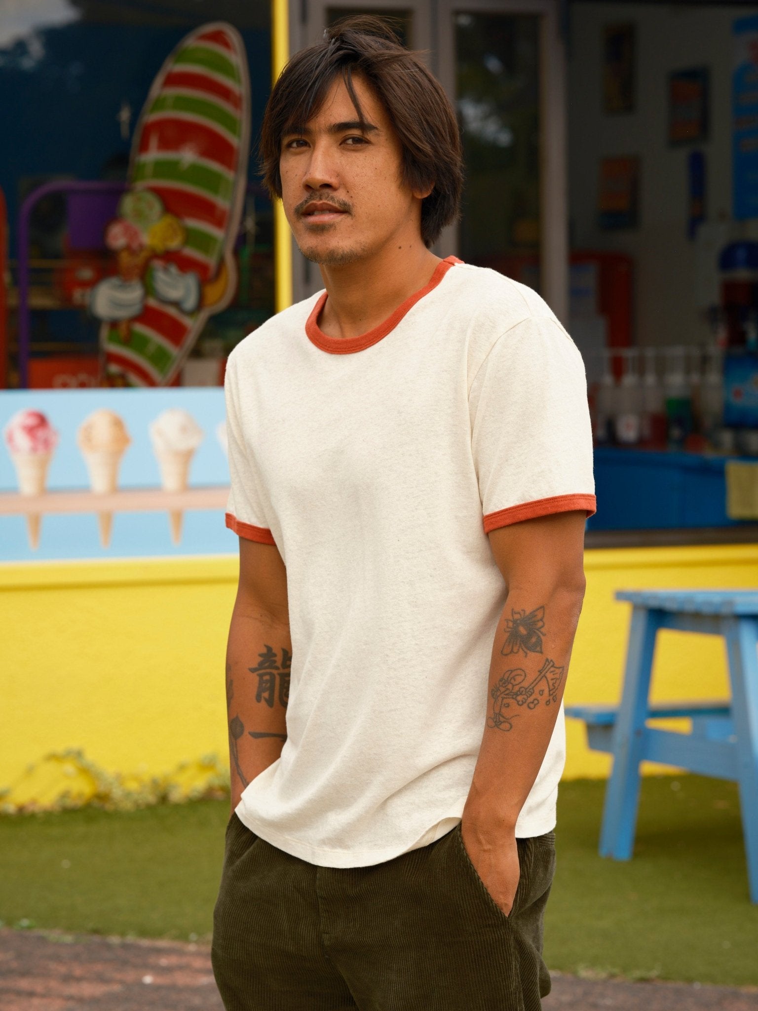 Hemp Ringer Tee - S - Mollusk Surf Shop