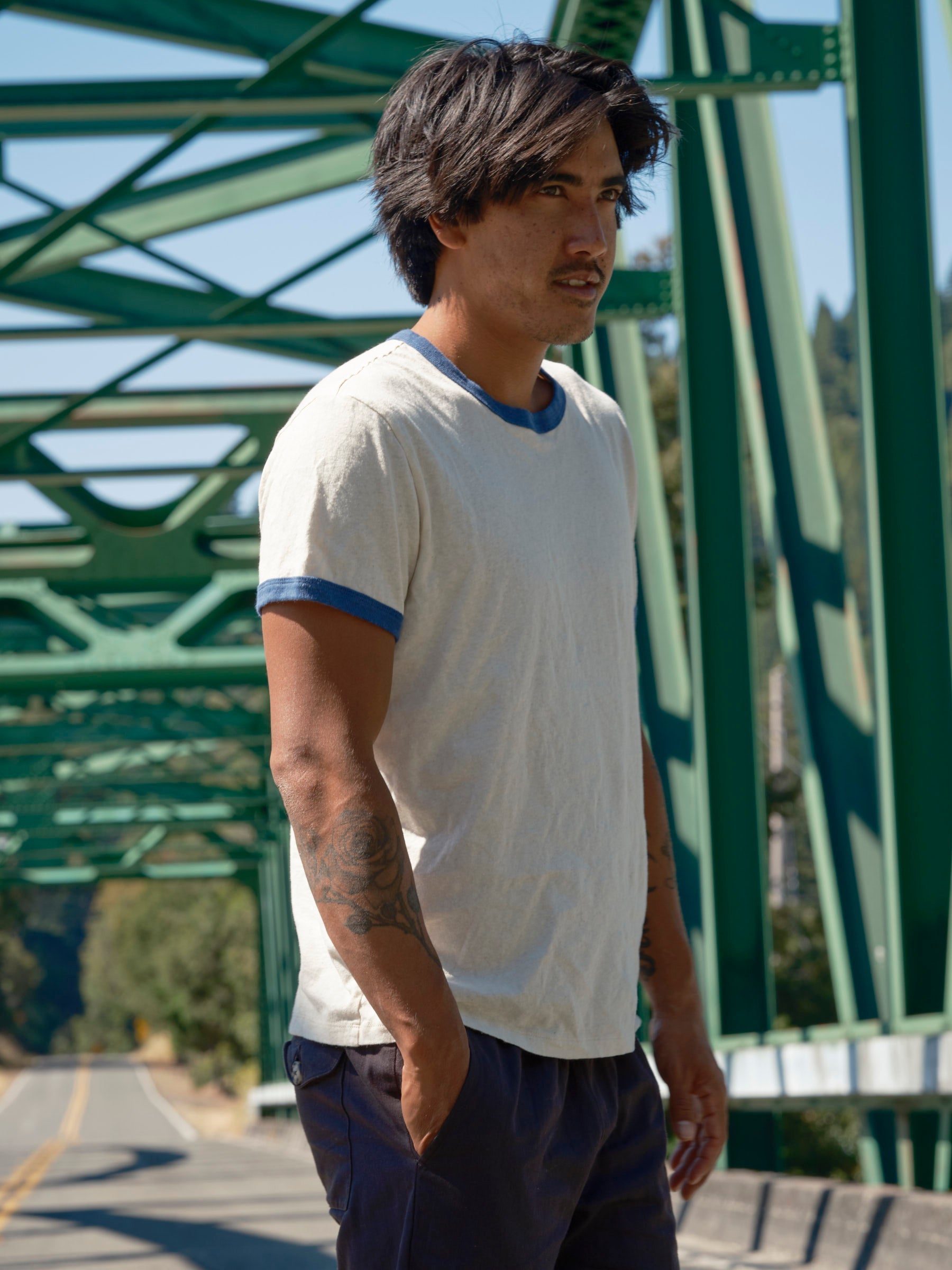 Hemp Ringer Tee - S - Mollusk Surf Shop