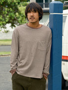 Hemp Striped Long Sleeve - S - Mollusk Surf Shop