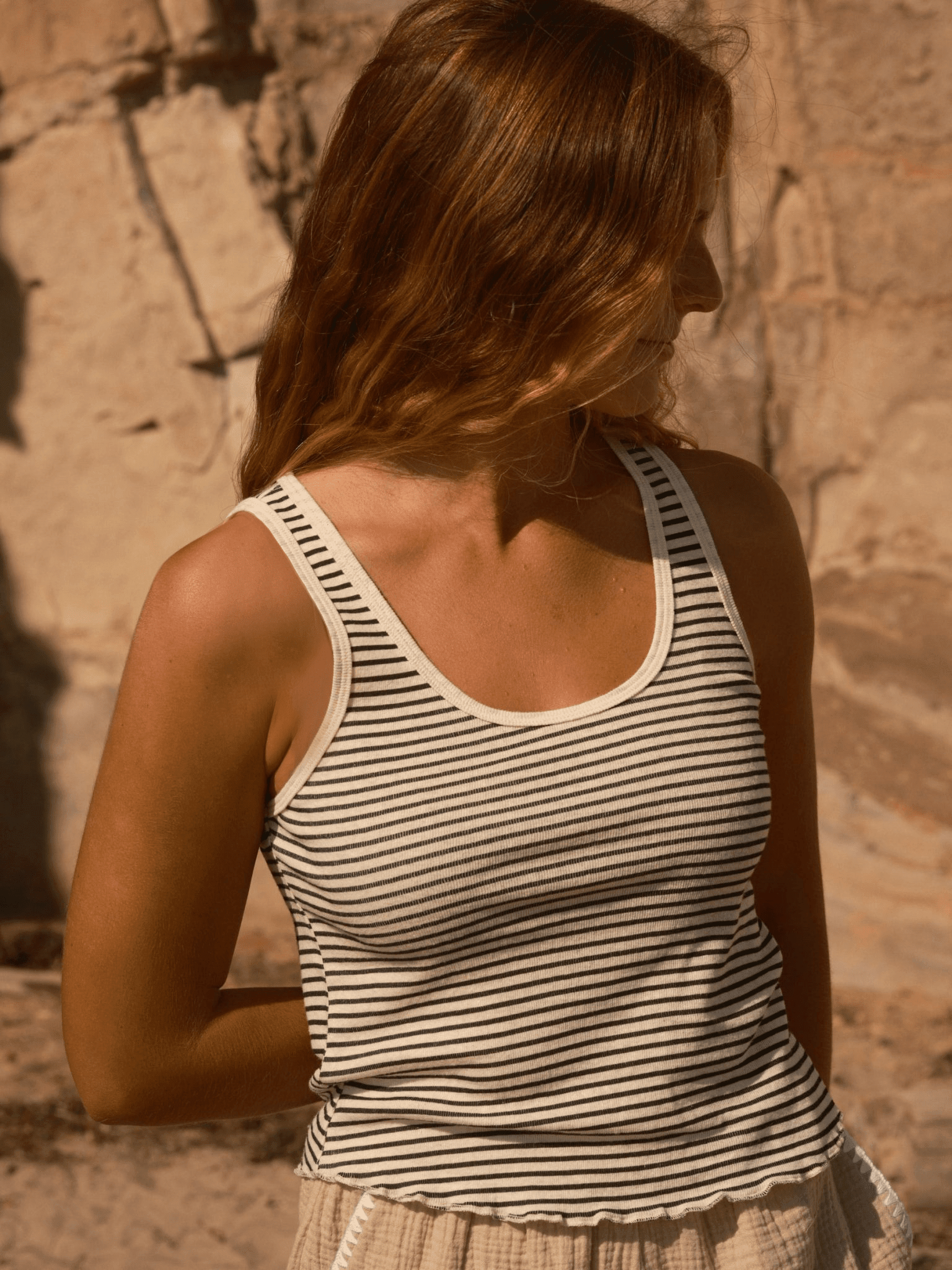 Hemp Tank - Natural Black Stripe - Mollusk Surf Shop