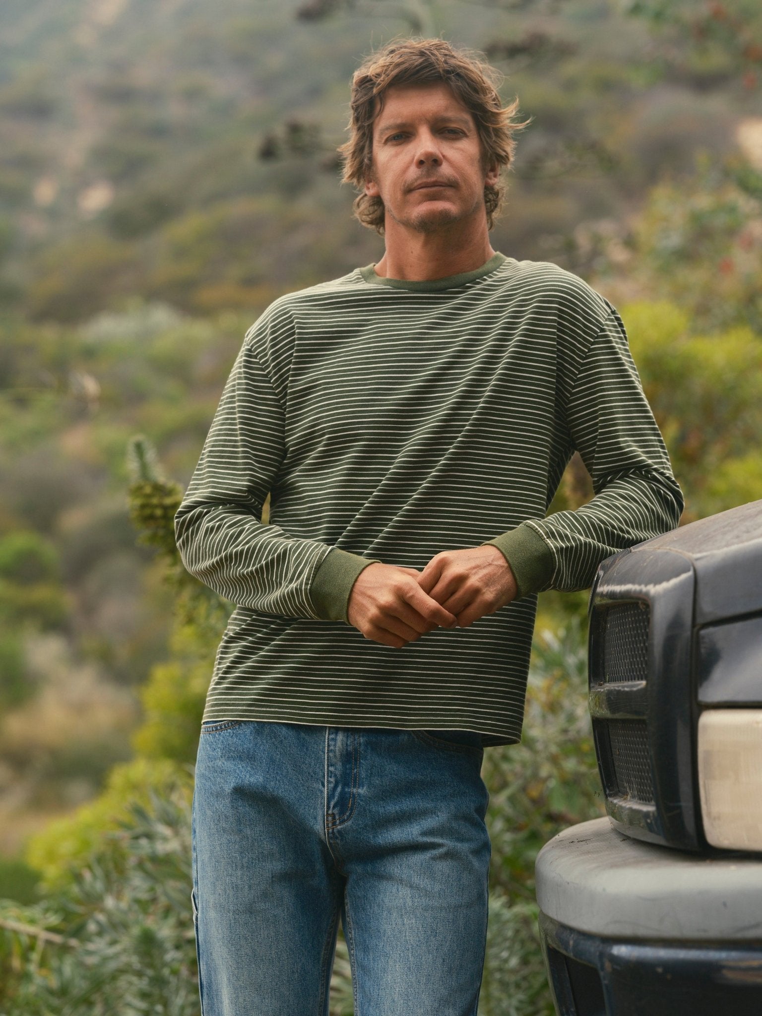 Jacquard Stripe Long Sleeve - S - Mollusk Surf Shop