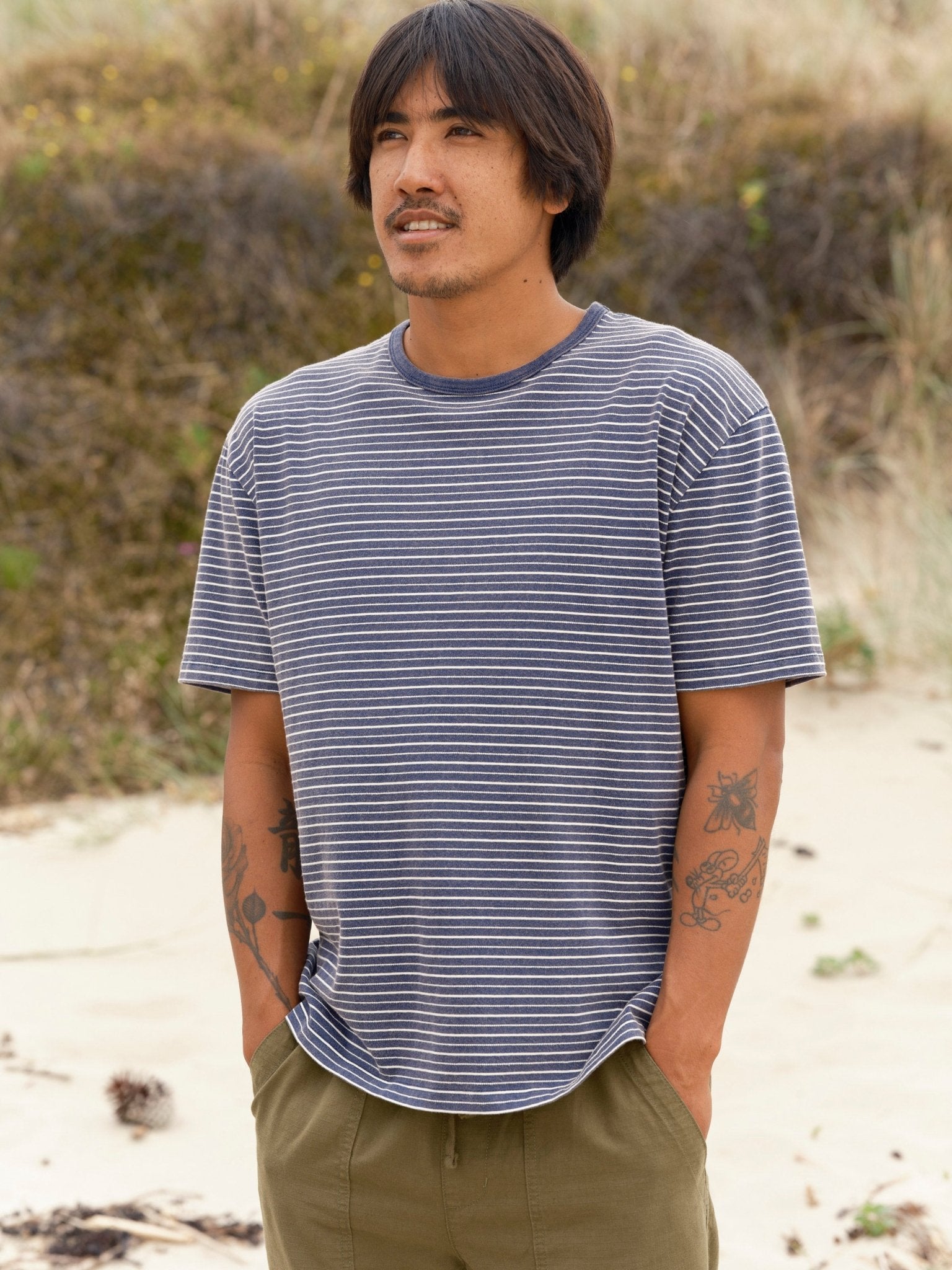 Jacquard Stripe Tee - S - Mollusk Surf Shop