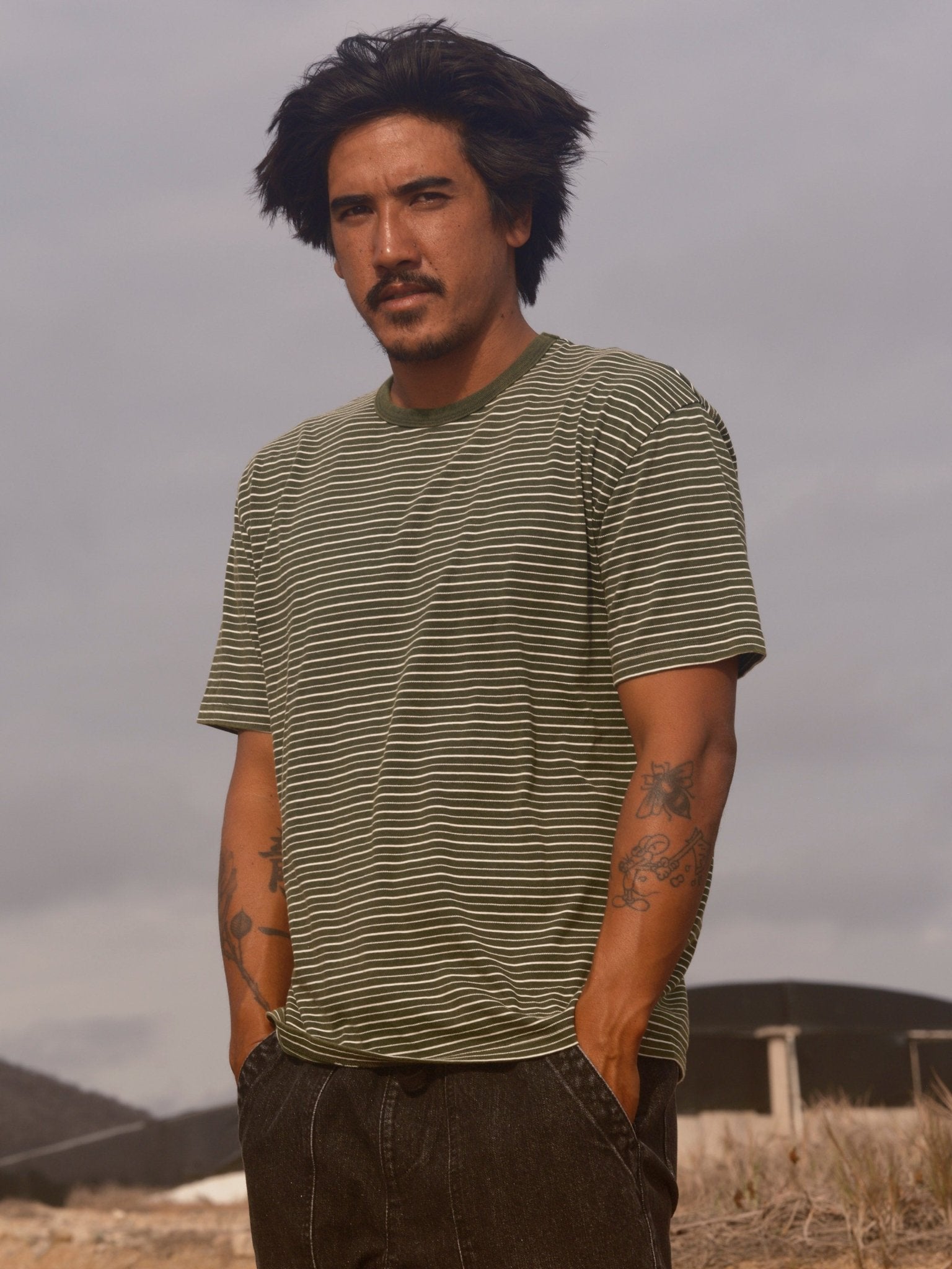 Jacquard Stripe Tee - S - Mollusk Surf Shop