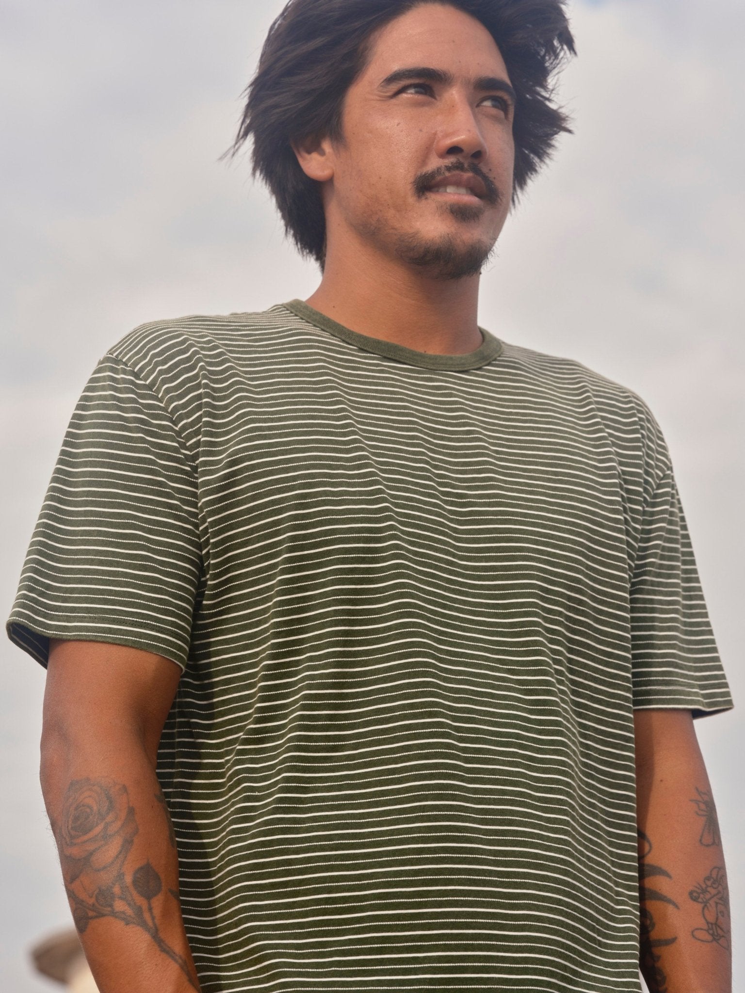 Jacquard Stripe Tee - S - Mollusk Surf Shop