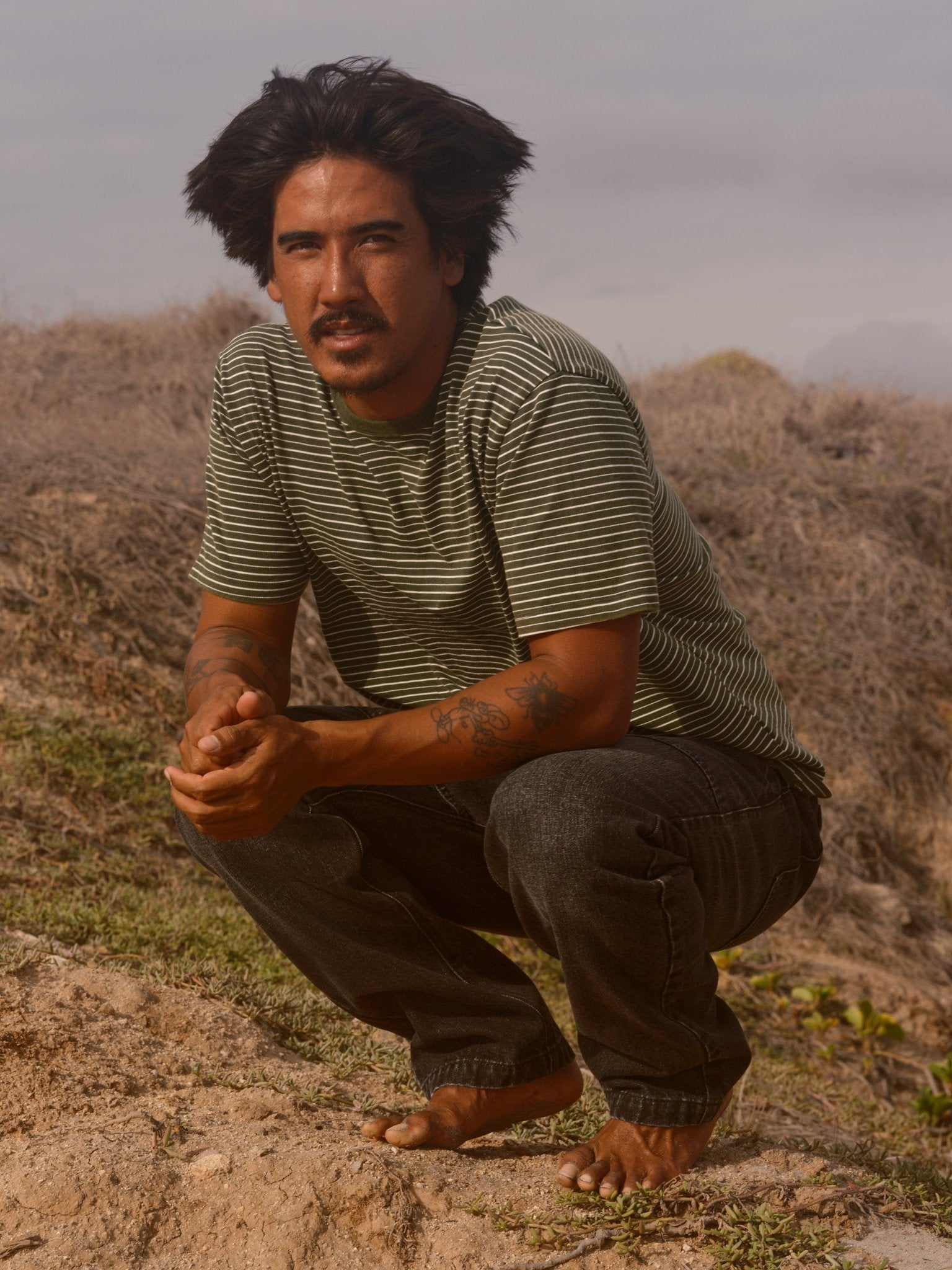 Jacquard Stripe Tee - S - Mollusk Surf Shop