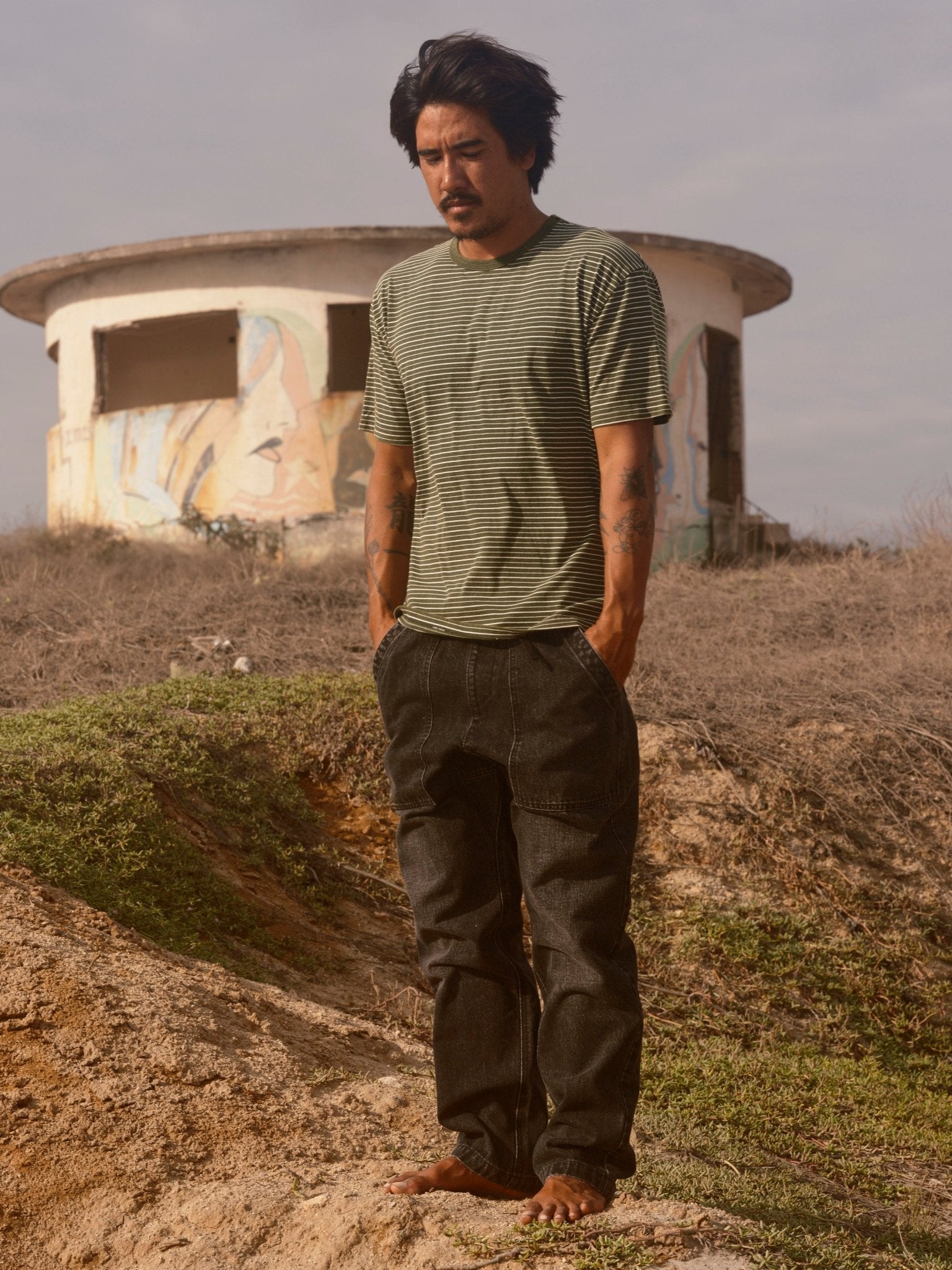 Jacquard Stripe Tee - S - Mollusk Surf Shop