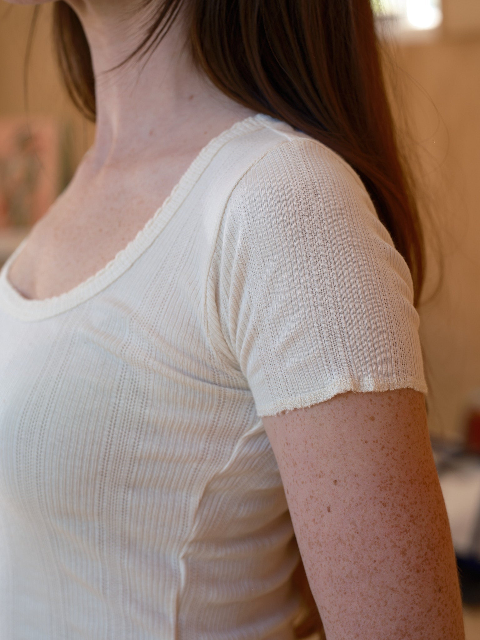 Pointelle Tee - Natural - Mollusk Surf Shop
