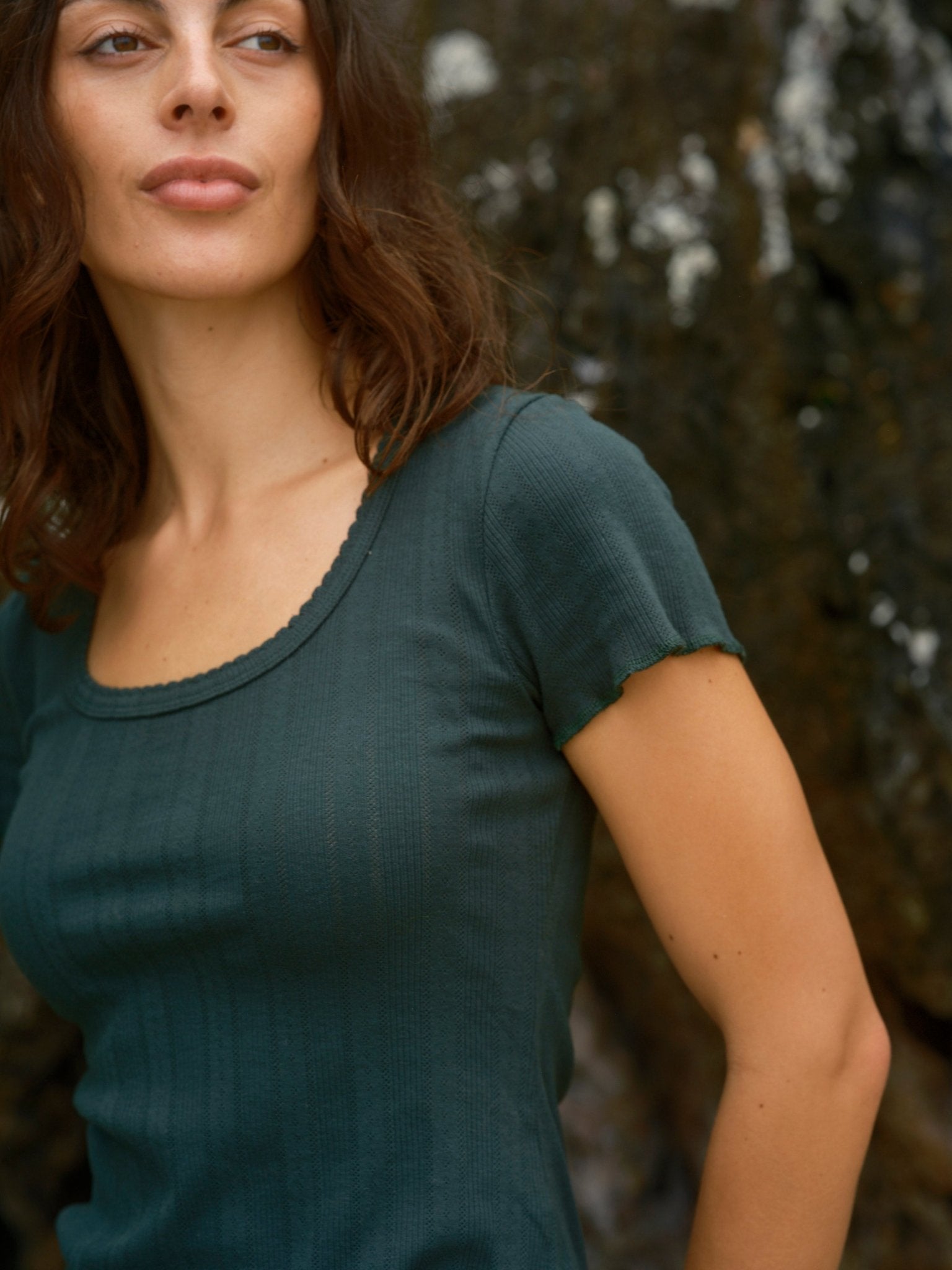 Pointelle Tee - Natural - Mollusk Surf Shop