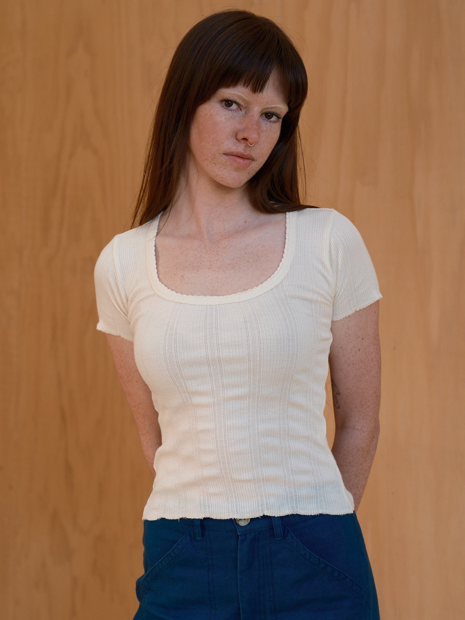 Pointelle Tee - Natural - Mollusk Surf Shop