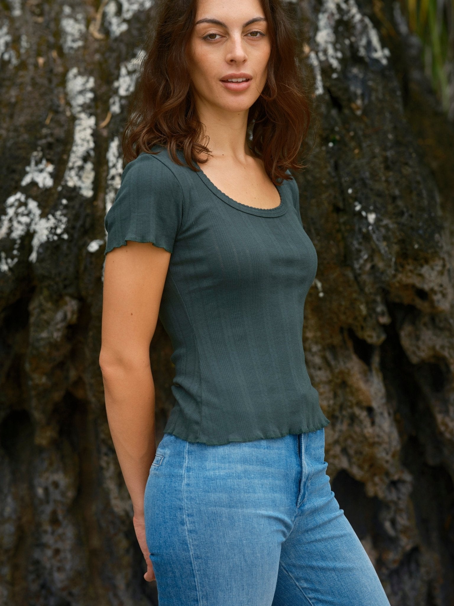 Pointelle Tee - XS - Mollusk Surf Shop