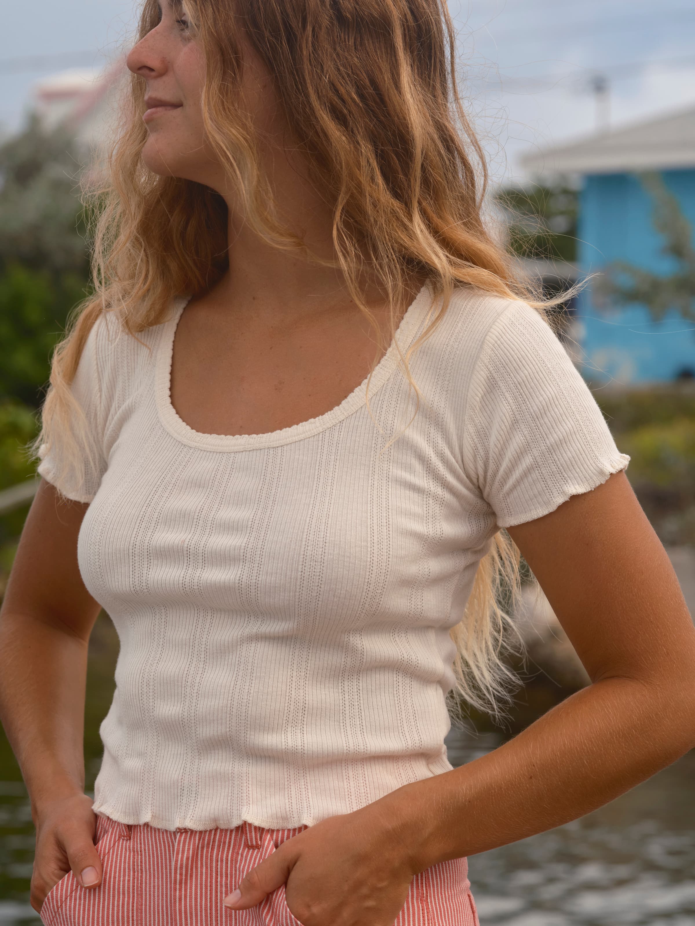 Pointelle Tee - XS - Mollusk Surf Shop
