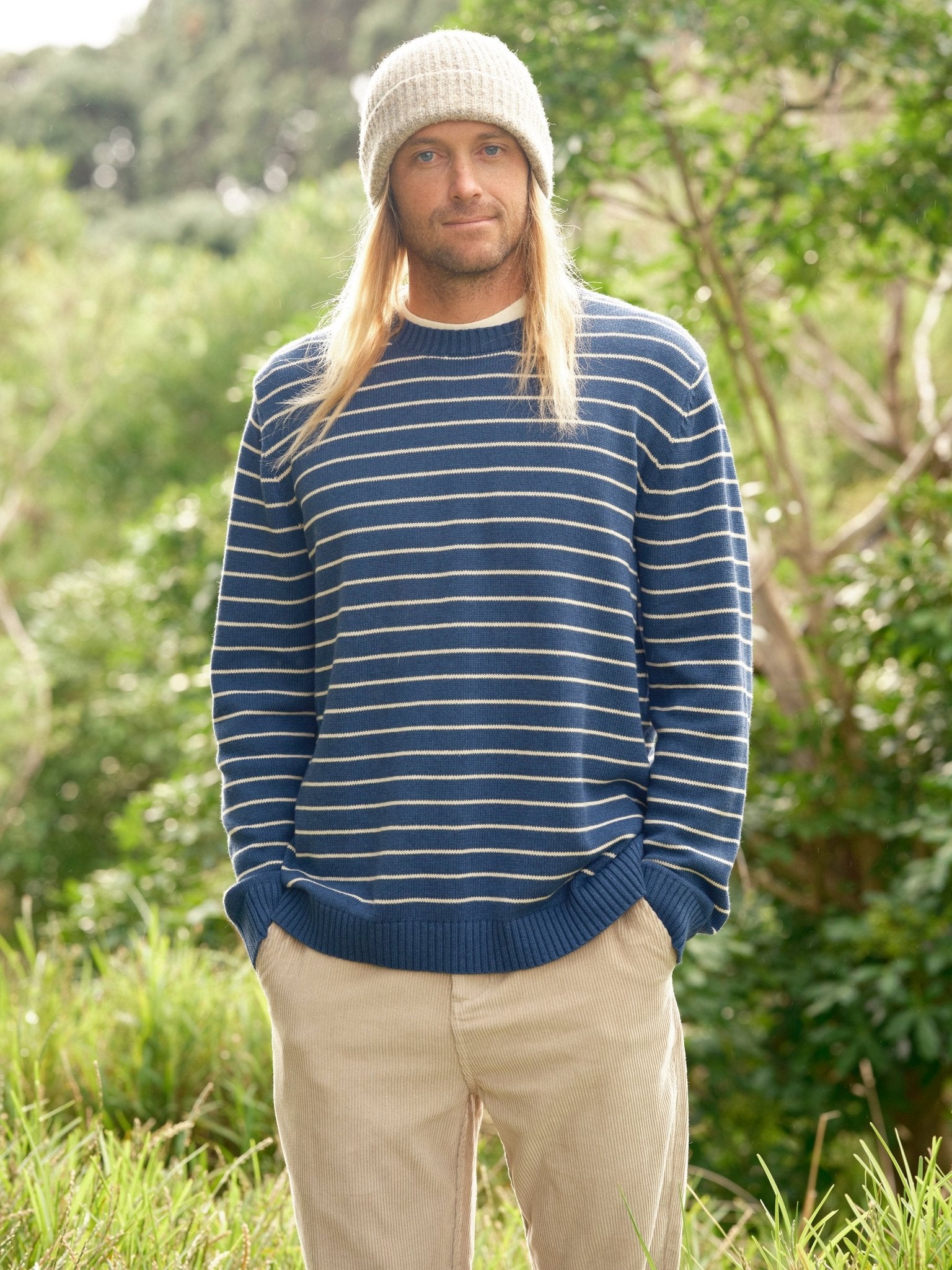 Striped Linen Sweater - S - Mollusk Surf Shop