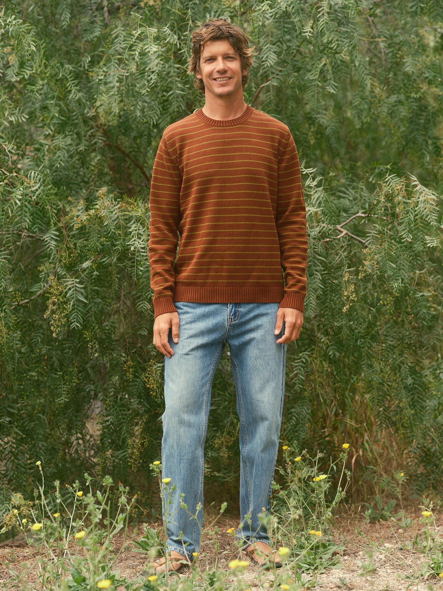 Striped Linen Sweater - S - Mollusk Surf Shop