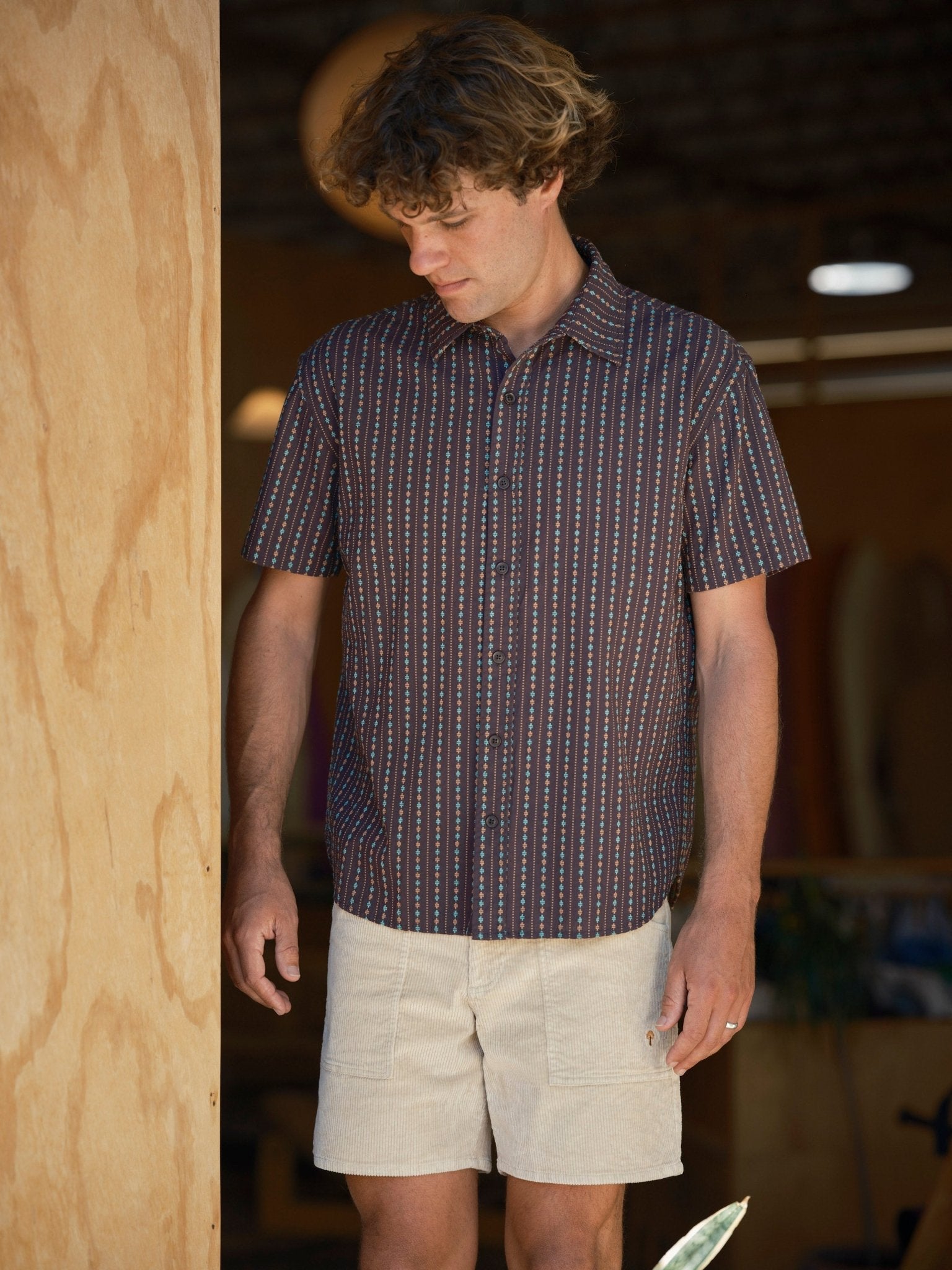 Summer Shirt - Chocolate Dobby - Mollusk Surf Shop