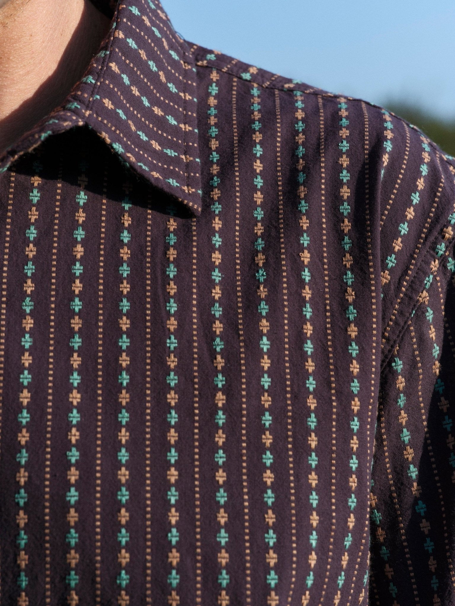 Summer Shirt - Tan and Red Stripe - Mollusk Surf Shop