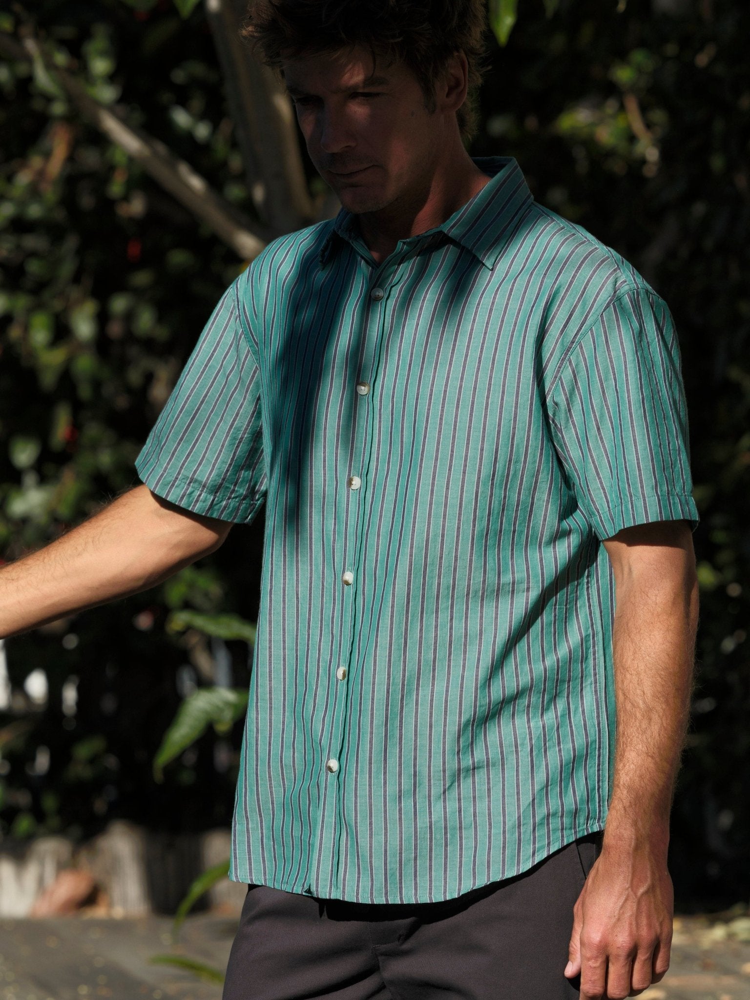 Summer Shirt - Tan and Red Stripe - Mollusk Surf Shop