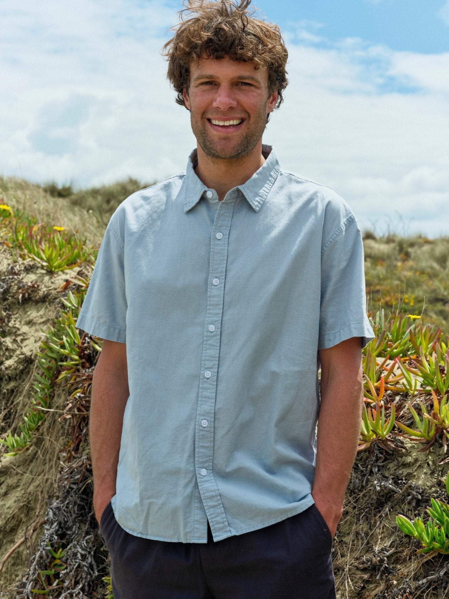 Summer Shirt - Tan and Red Stripe - Mollusk Surf Shop
