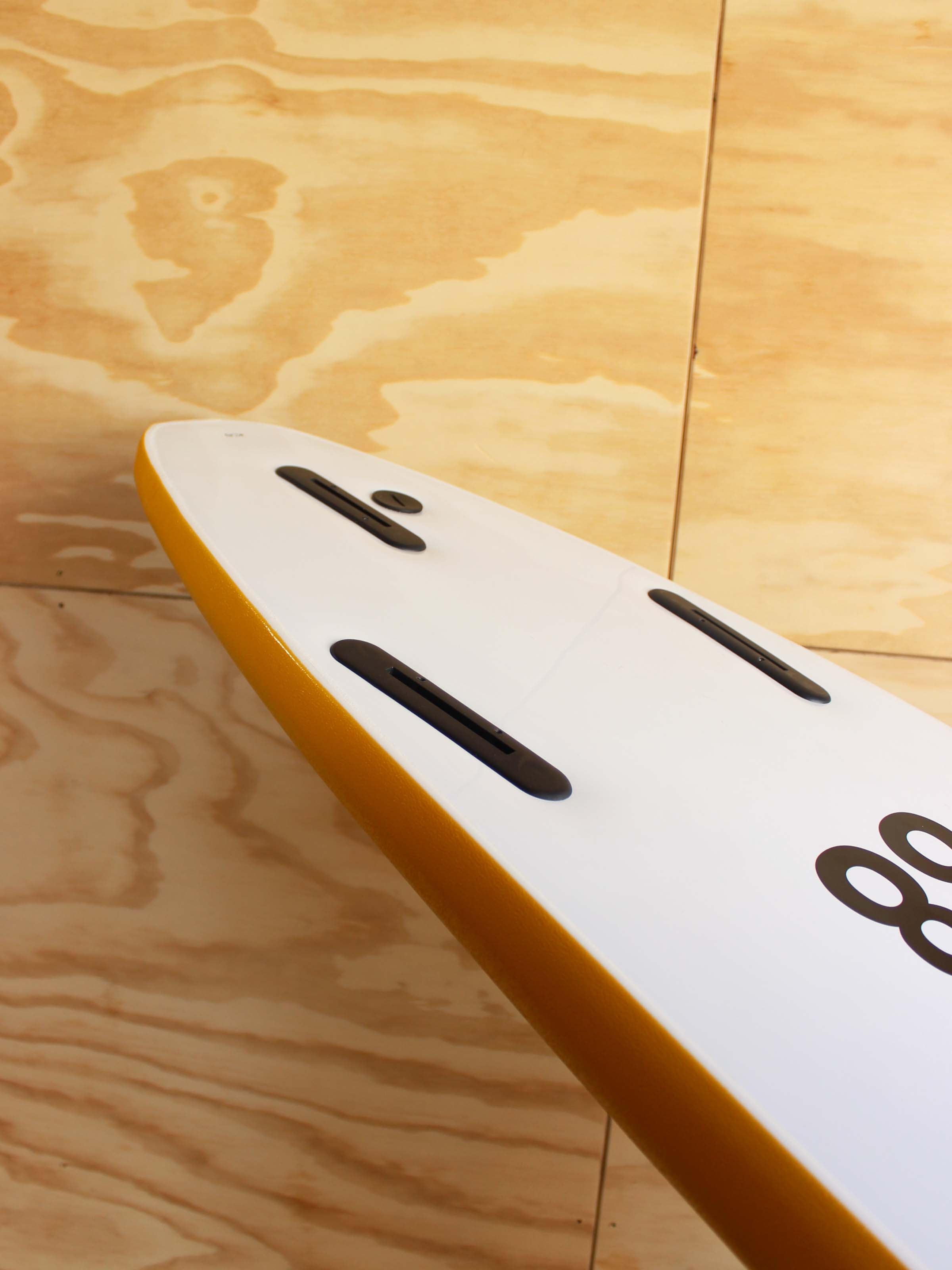 8'0 88 Surfboard ~ Yellow/White - Mollusk Surf Shop - description