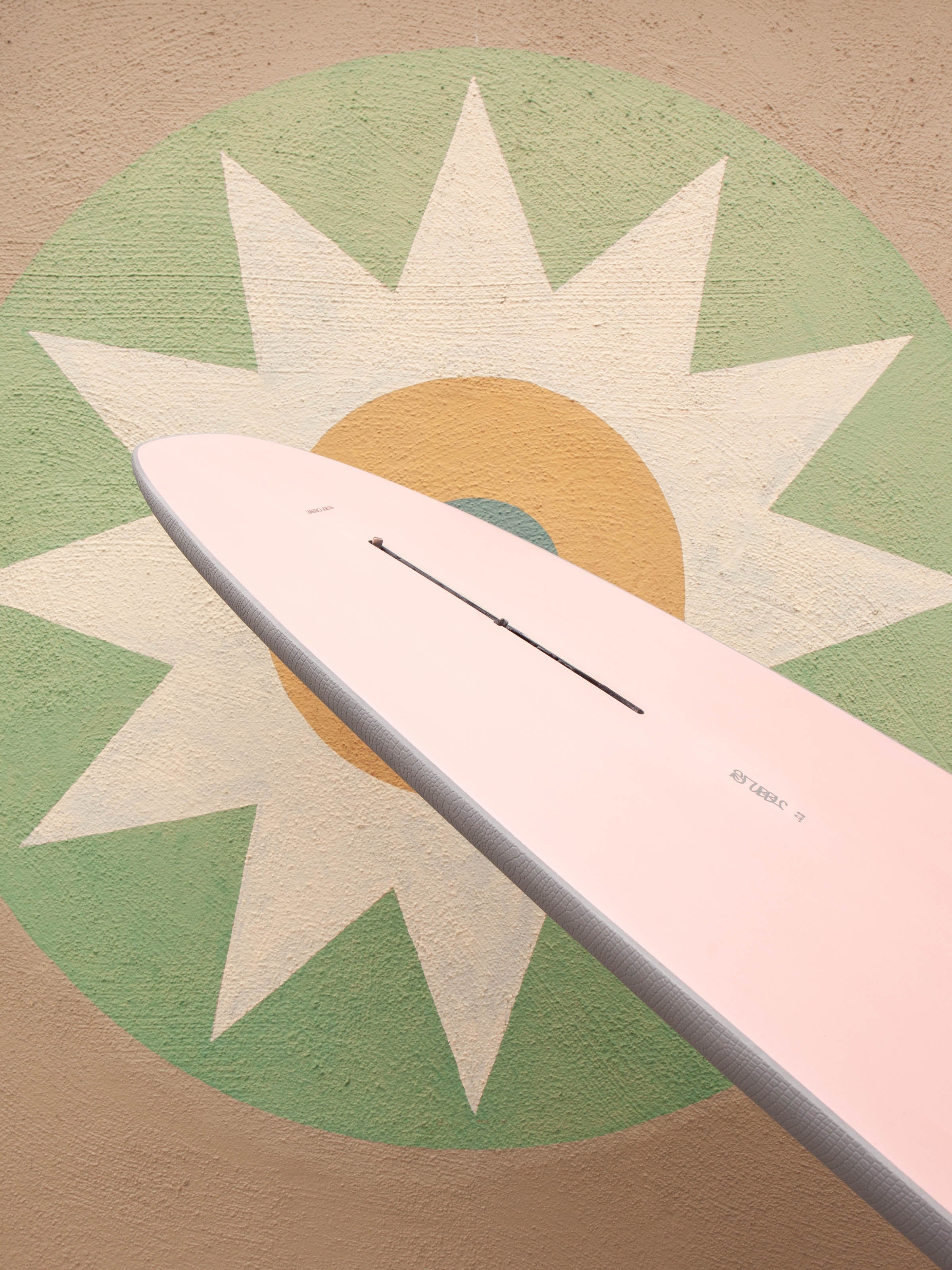 8'0 Crime Stubby - Primer and Pink - Mollusk Surf Shop - description