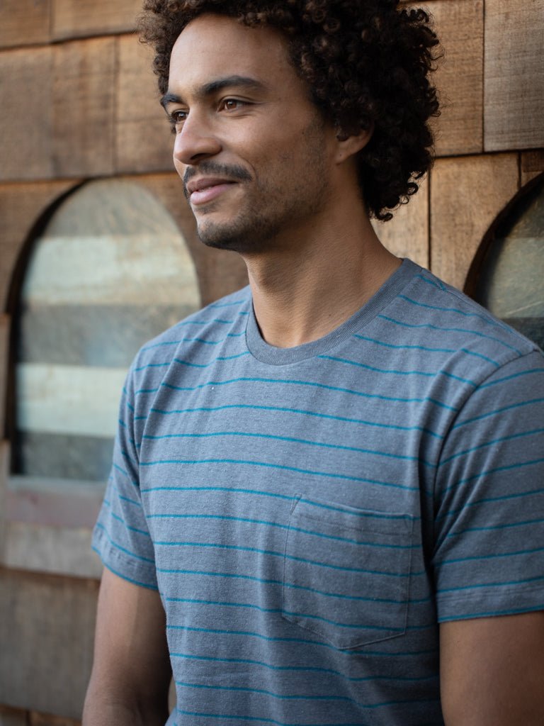 Hemp Stripe Tee - S - Mollusk Surf Shop