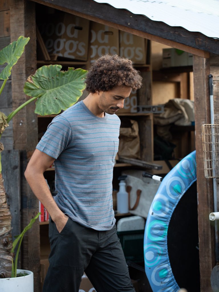 Hemp Stripe Tee - S - Mollusk Surf Shop
