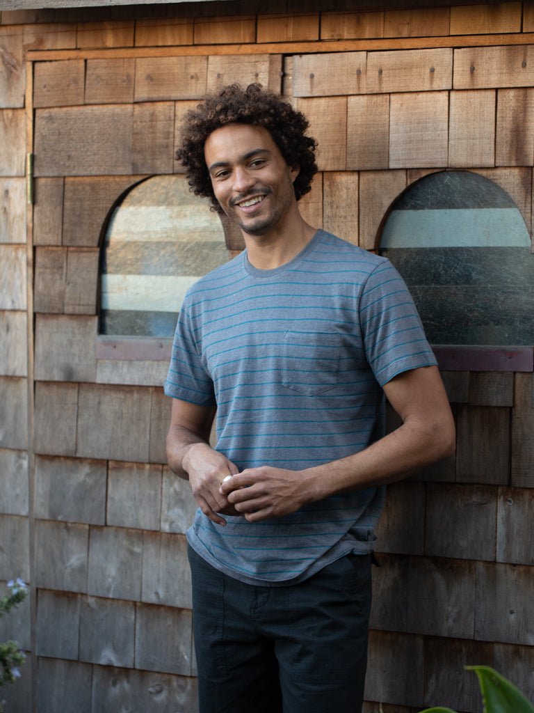 Hemp Stripe Tee - S - Mollusk Surf Shop