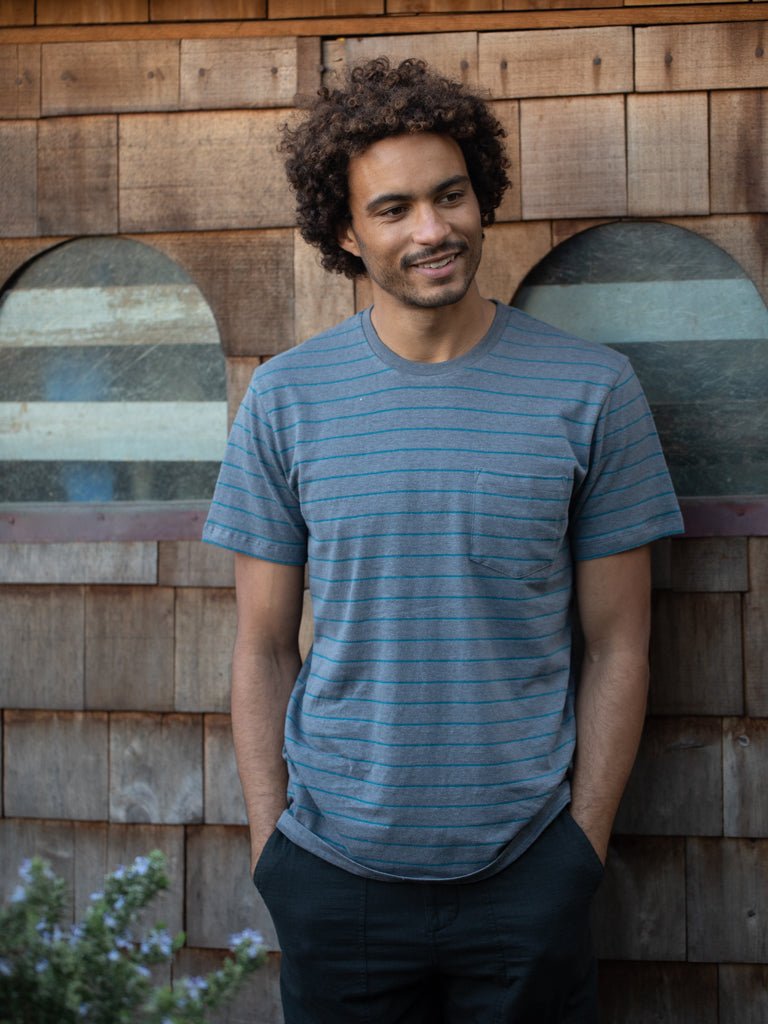 Hemp Stripe Tee - S - Mollusk Surf Shop