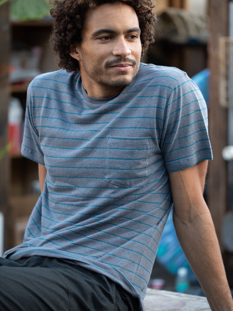 Hemp Stripe Tee - S - Mollusk Surf Shop