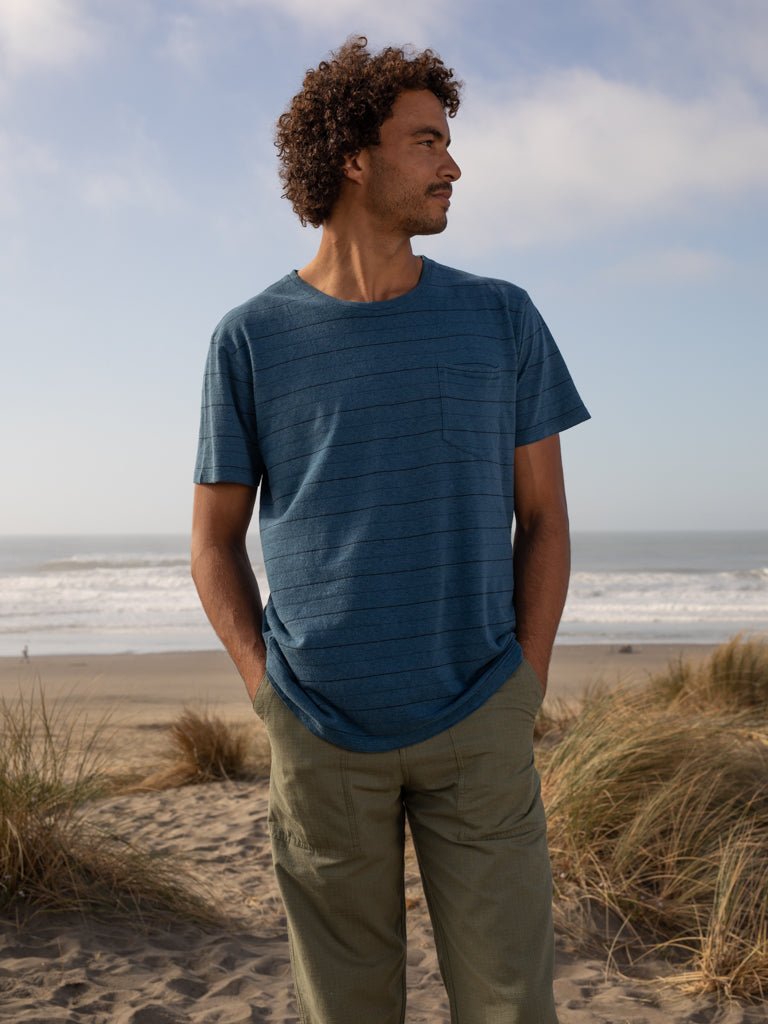 Hemp Stripe Tee - S - Mollusk Surf Shop