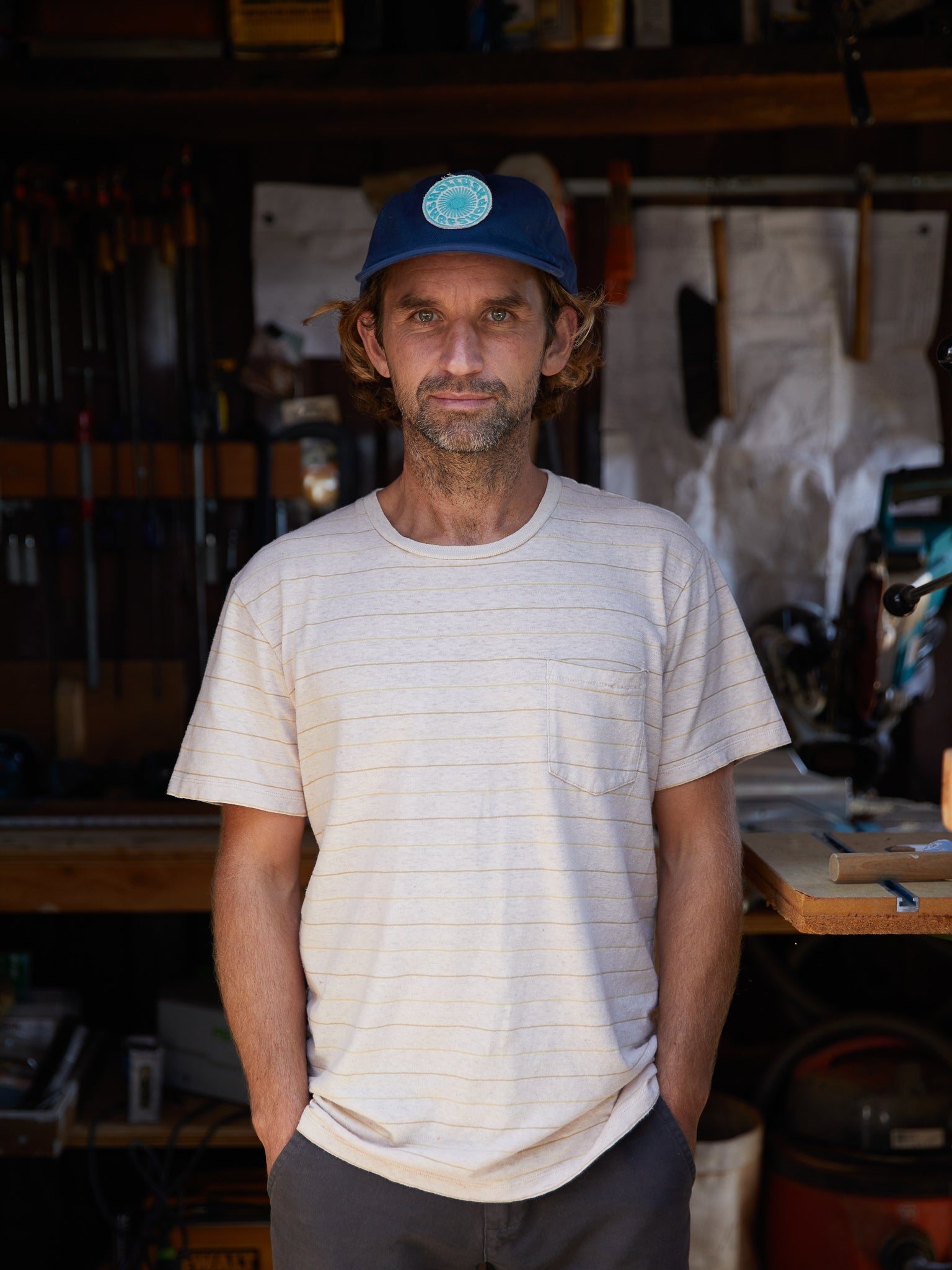Hemp Stripe Tee - S - Mollusk Surf Shop