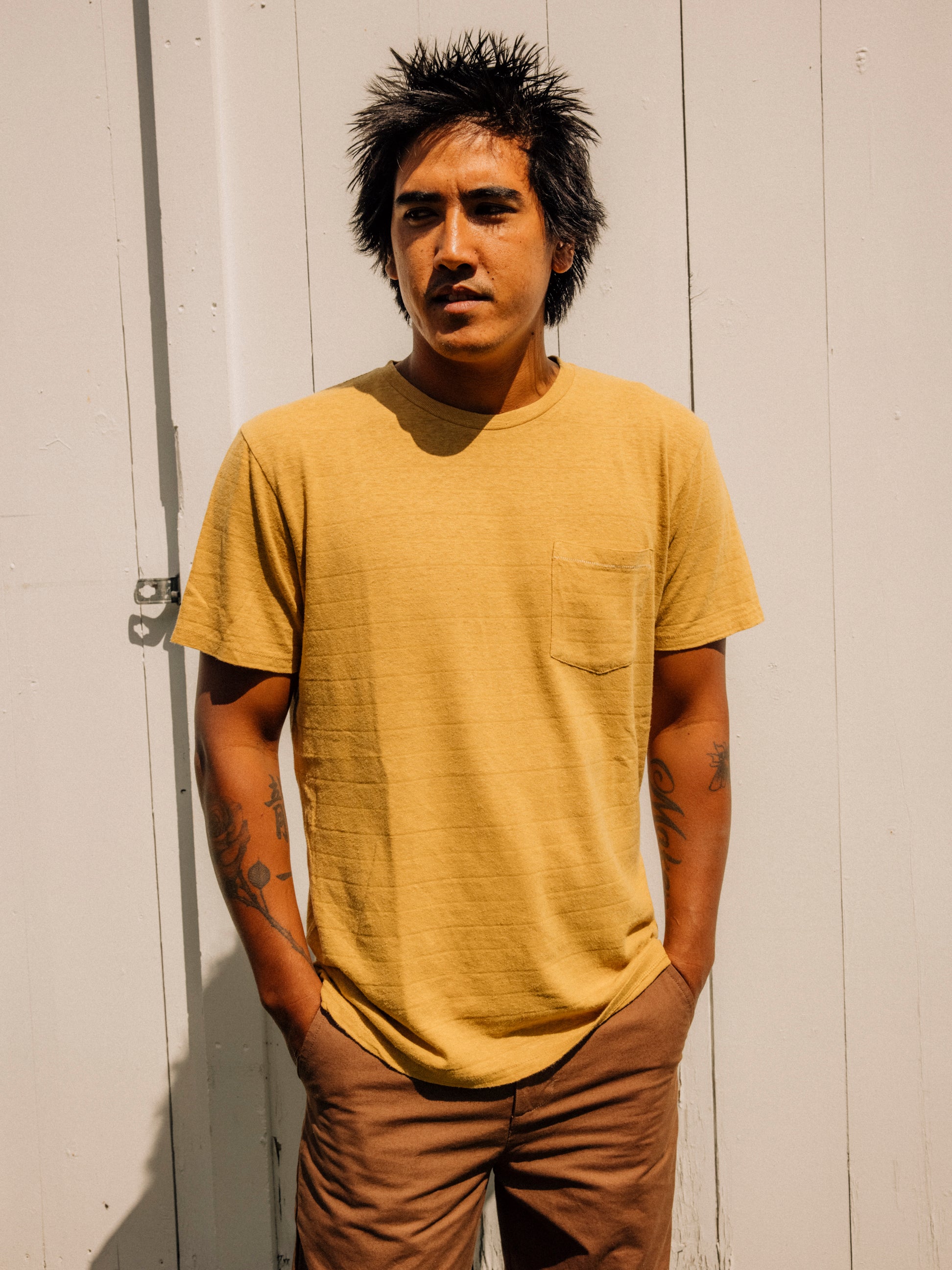 Hemp Stripe Tee - S - Mollusk Surf Shop