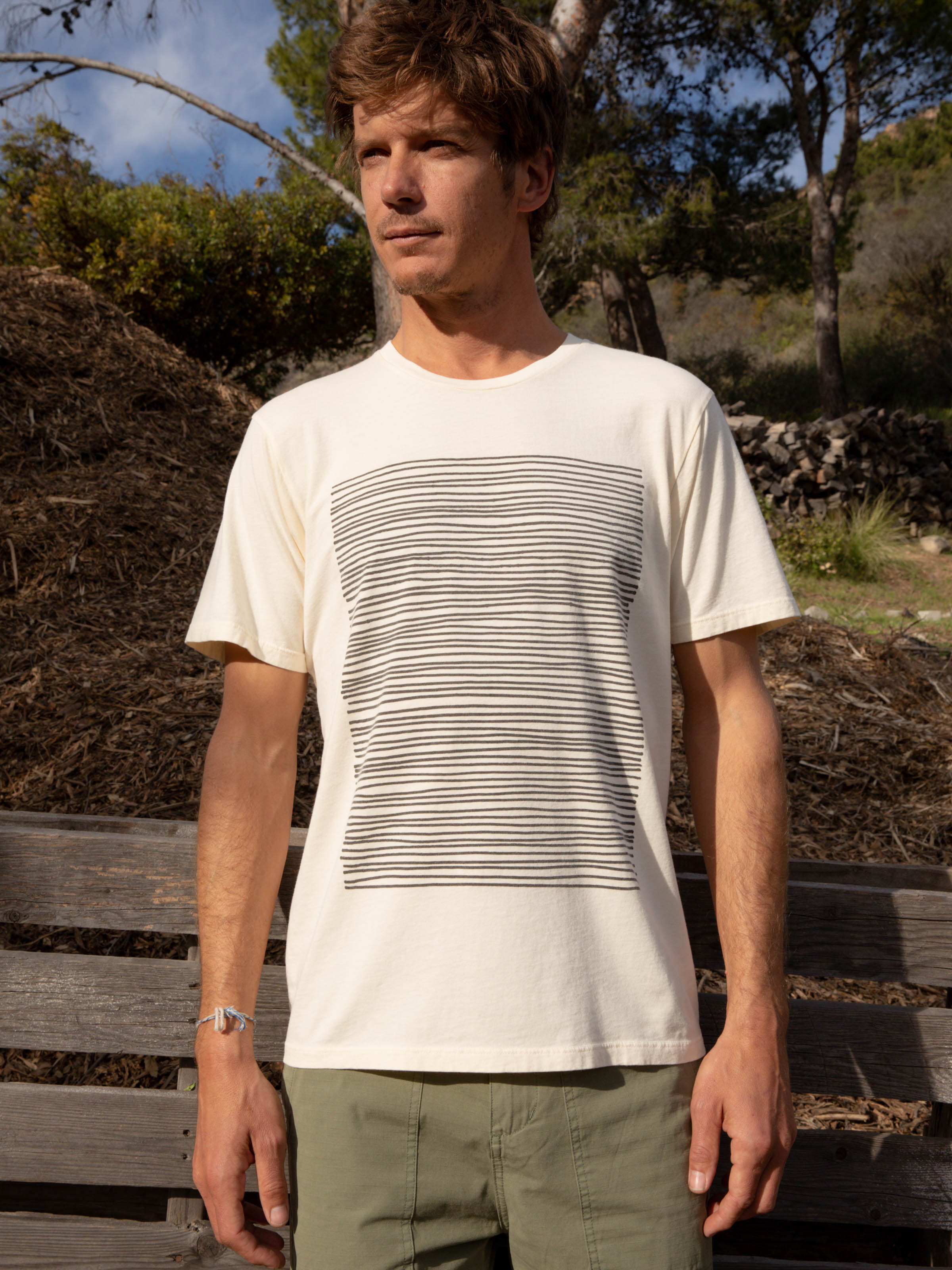 Lined Up Tee - S - Mollusk Surf Shop