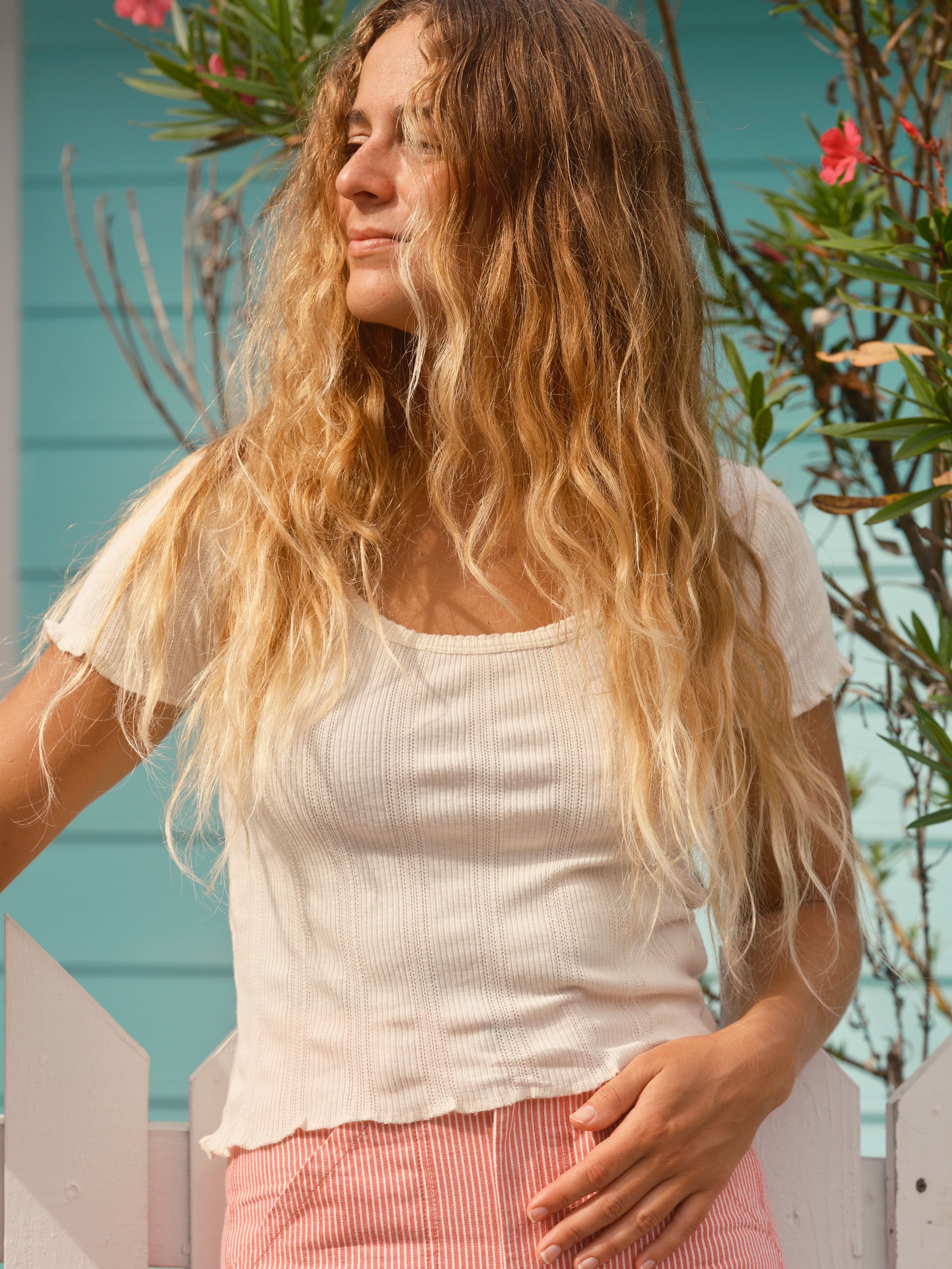 Pointelle Tee - XS - Mollusk Surf Shop