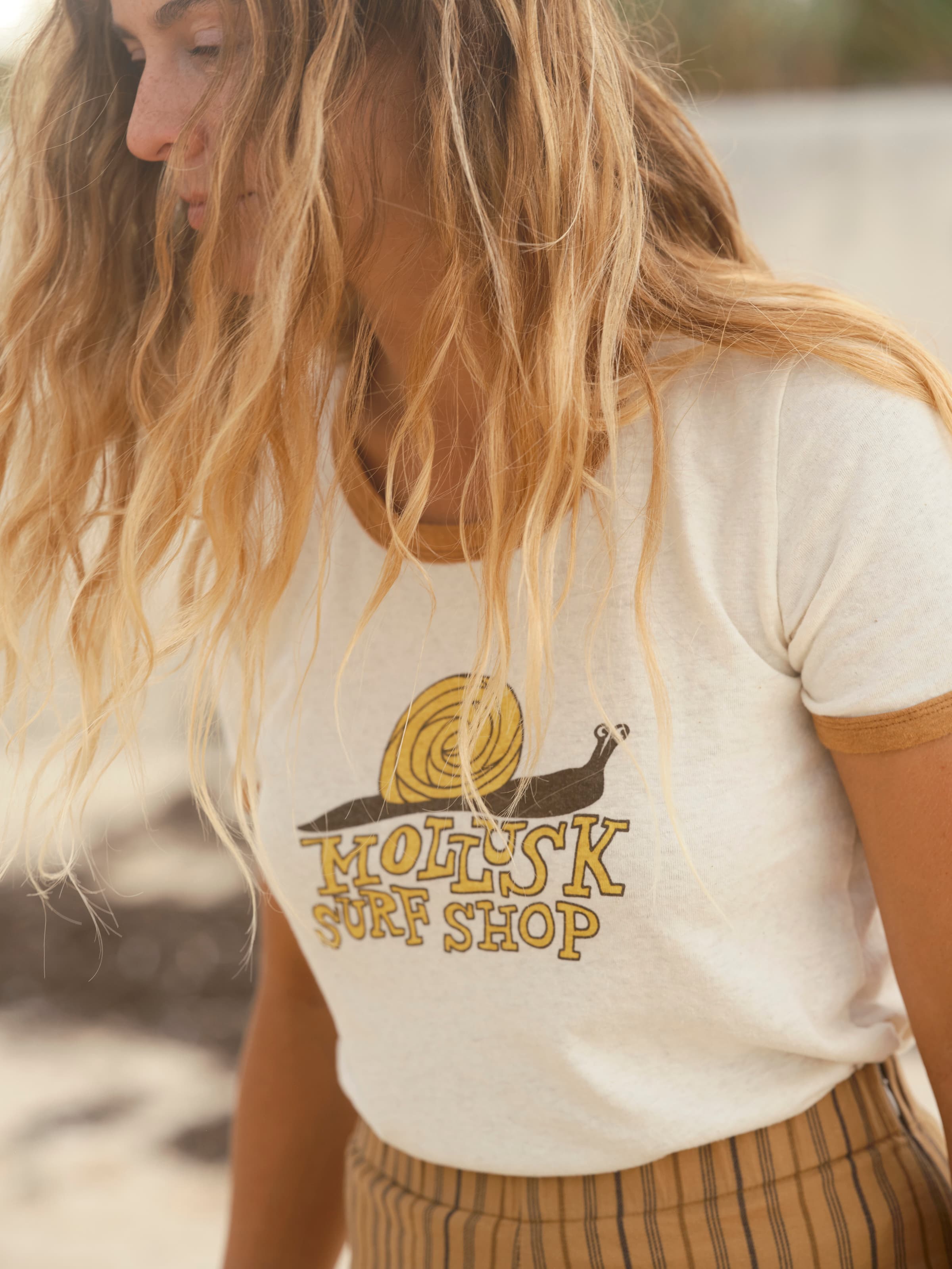 Snail Ringer Tee - XS - Mollusk Surf Shop