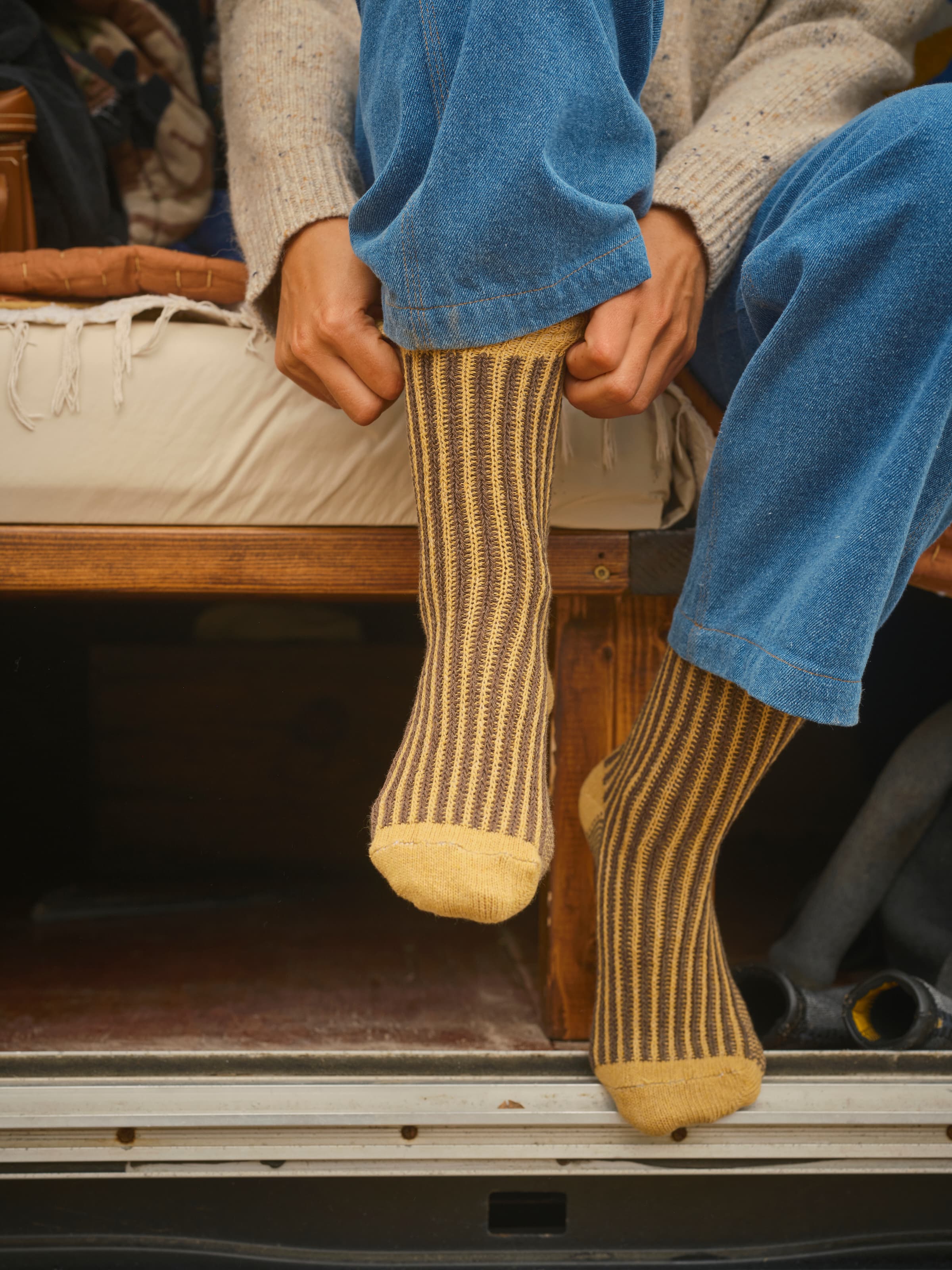 Two Tone Rib Sock - S - Mollusk Surf Shop
